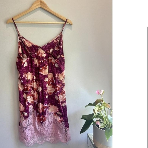 Free People Sunfade Slip Dress Purple Floral Combo - Picture 5 of 11